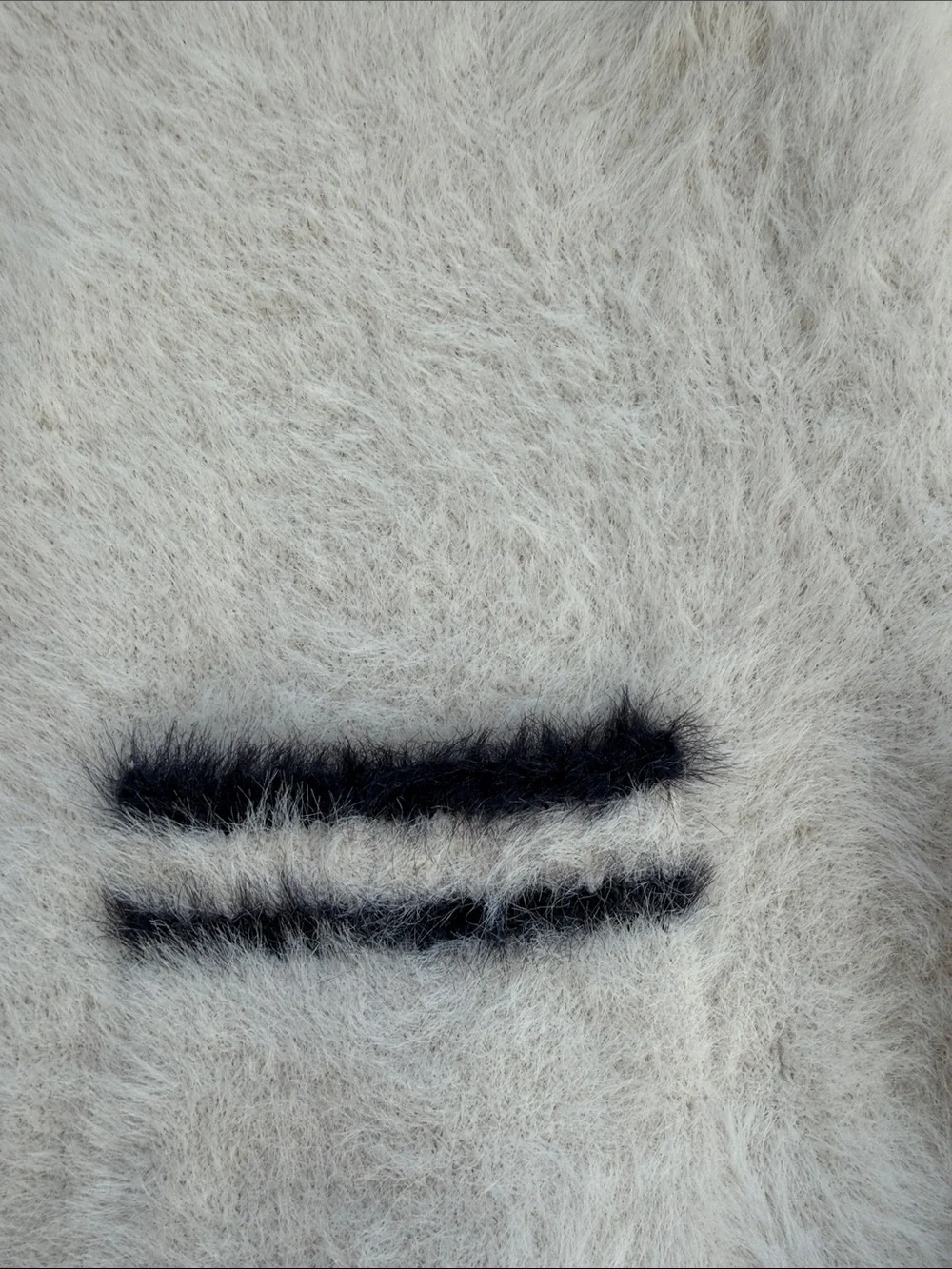 J. Crew Cream Fuzzy Cardigan with Black Pocket Stripes